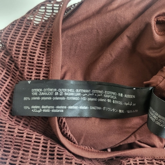 New Zara Mesh Brown One Piece Blogger/Influencer Fave Bodysuit/Swimsuit NWT Sz M - Picture 12 of 14